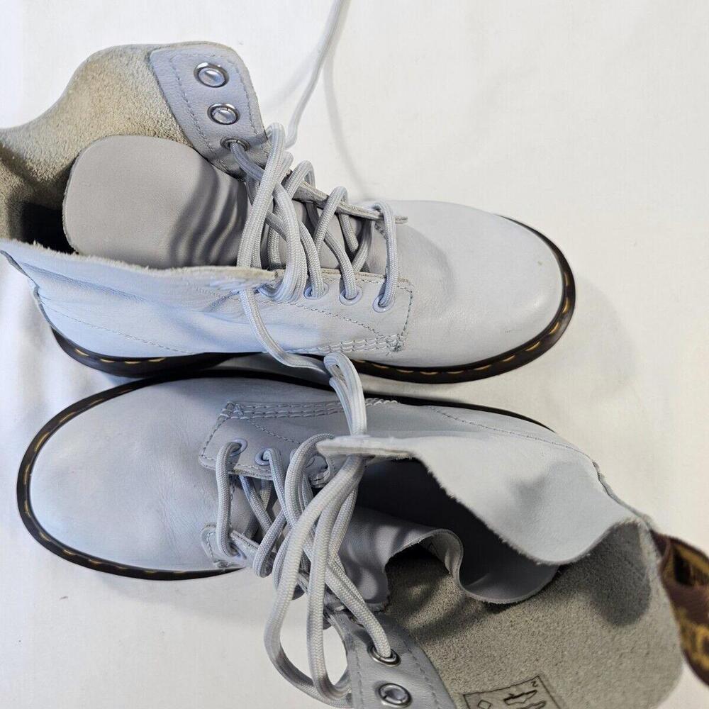Women's 1460 Women's Pascal Virginia Leather Boots Sz 6. Light Blue Gray. - Picture 9 of 10